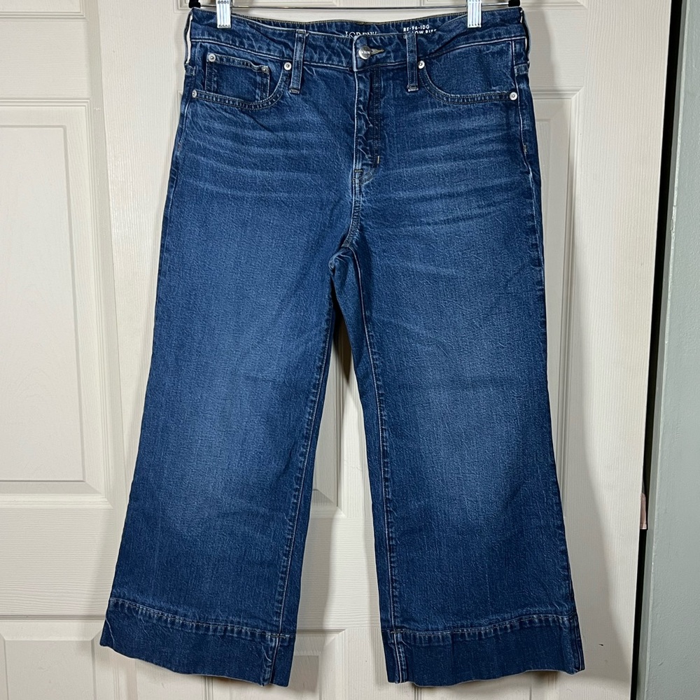 J.Crew Wide Leg Cropped Blue Jeans